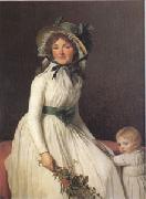 Jacques-Louis  David Emilie Seriziat nee Pecoul and Her Son Emil Born in 1793 (mk05) oil on canvas
